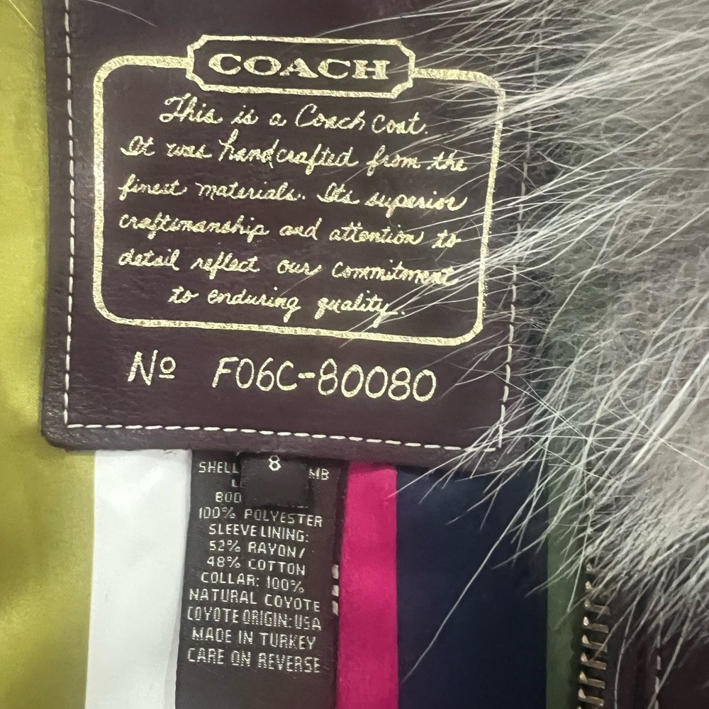 Women’s COACH LEATHER JACKET BROWN. Size 8 runs small. Beautiful. Worn once - Picture 6 of 9